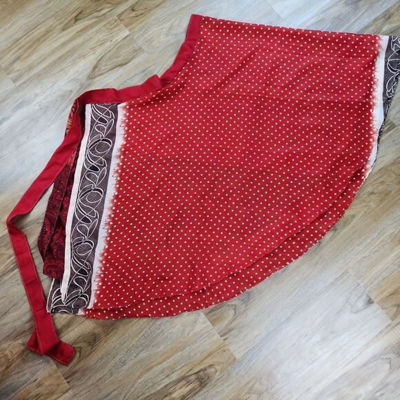 🔸️The Magic Wrap Red Print Reversible Convertible Dress/Skirt Small - Picture 2 of 12